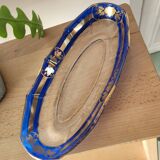 Blue and gold glass dish