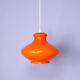 Orange opaline glass pendant lamp from the 1960s