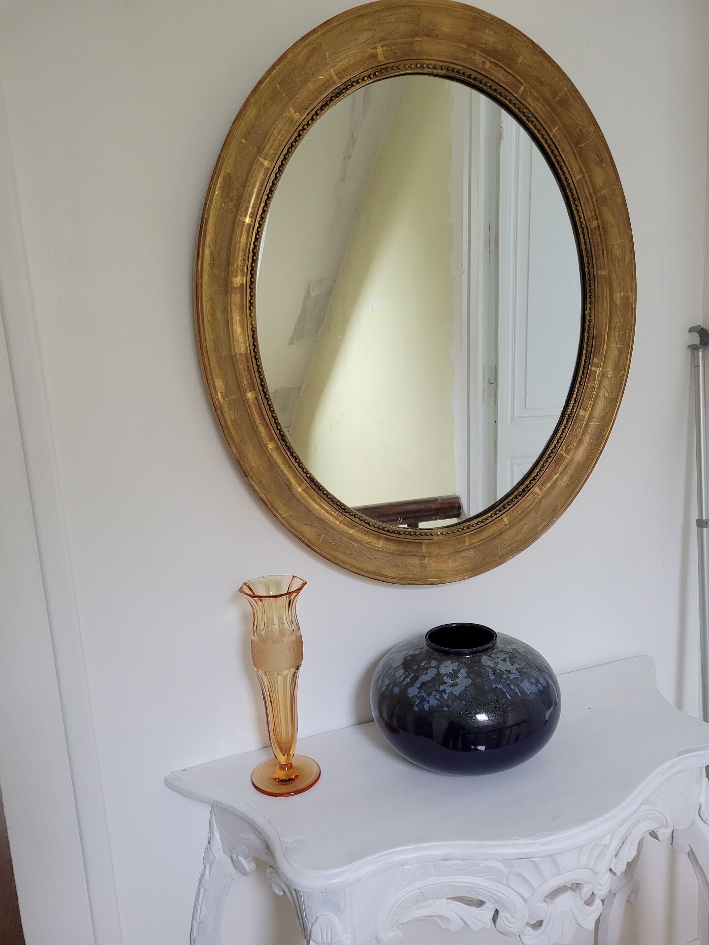 Art Nouveau cut crystal single flower vase