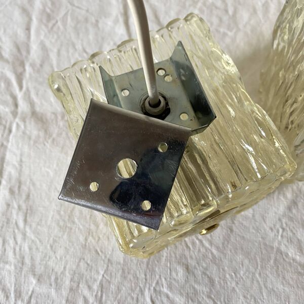 Paire d'appliques vintage cubes plexi