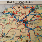 Ancienne carte scolaire Hachette – Bassin parisien & Région parisienne