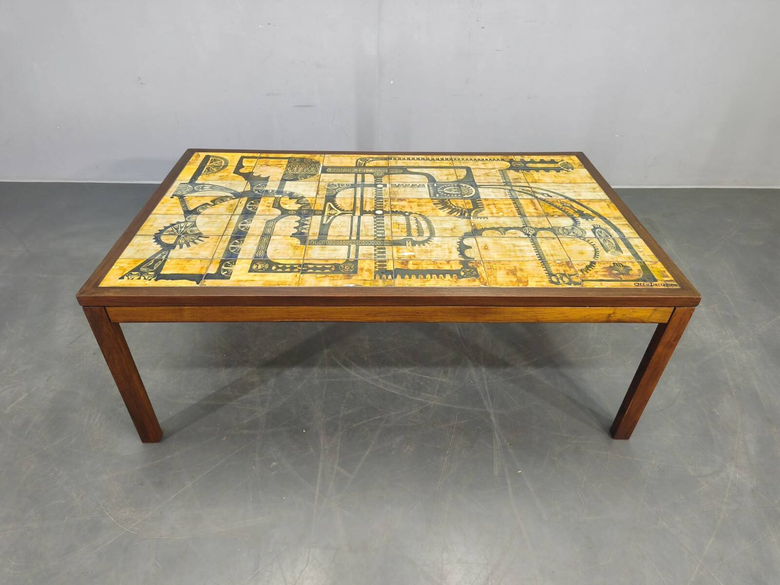 Haslev Wood and Tile Coffee Table by Otto Detlefsen, 1960s