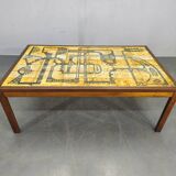 Haslev Wood and Tile Coffee Table by Otto Detlefsen, 1960s