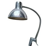 Lamp with vice attachment workshop desk flexible chrome metal