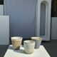 Set of 3 cups / mug in Indonesian ceramic (black, matte brown & speckled glazed)