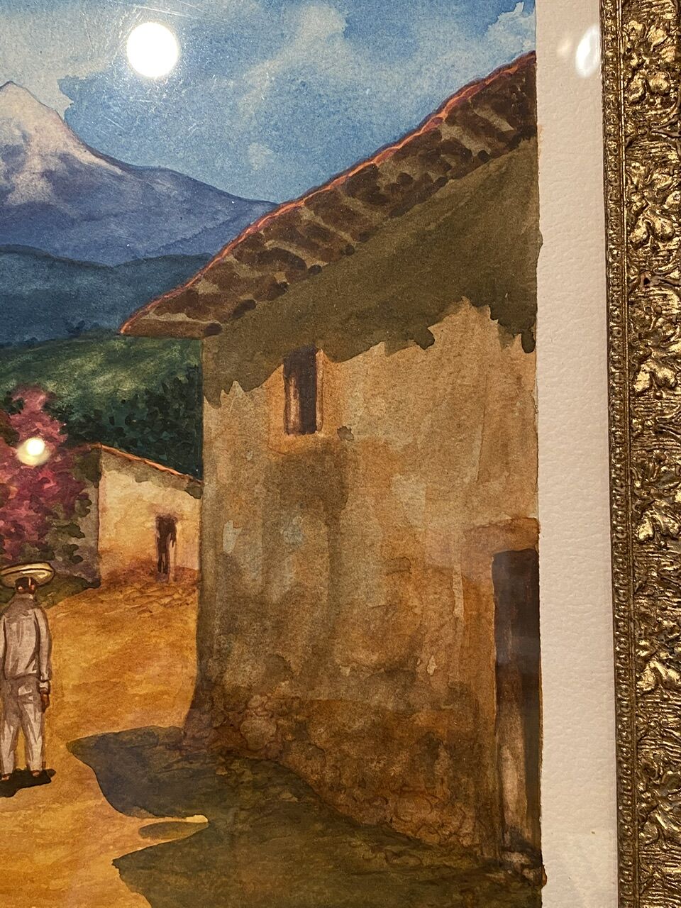 Old painting, Mexican landscape, signed XX century