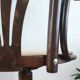 Vintage swivel office chair with curved wood and caning (Thonet style)