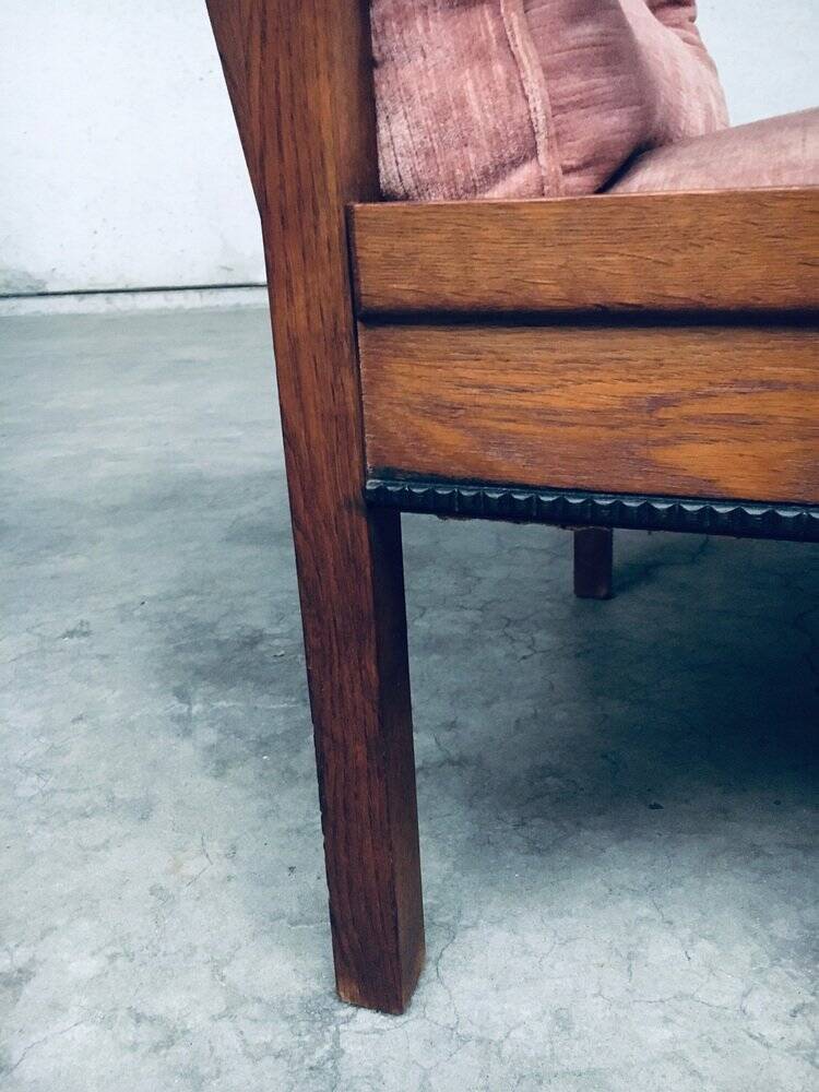 Dutch Art Deco Modernist Reclining Grand Armchair, Netherlands, 1920s