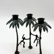 Chandelier "singe" en bronze patiné, 1970s