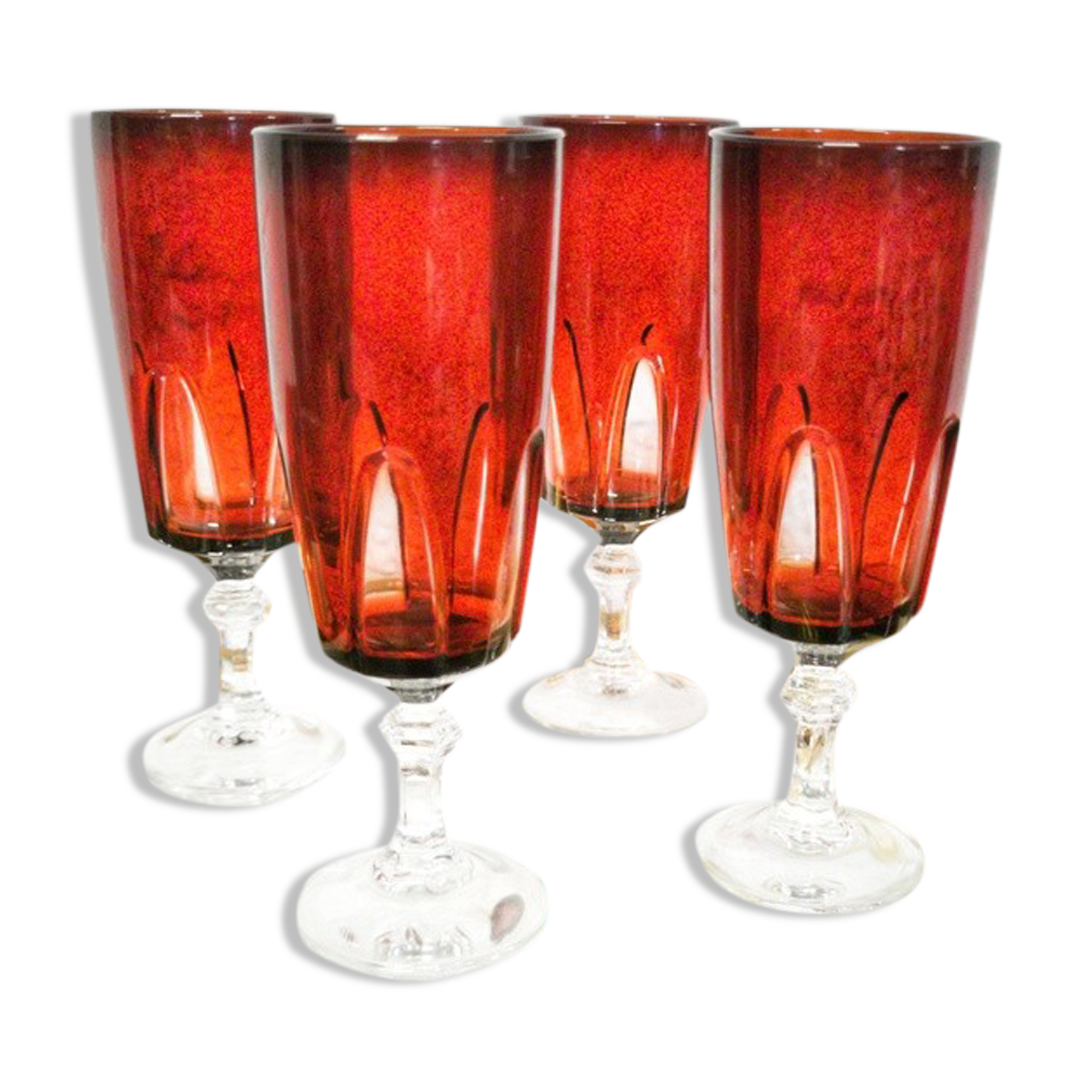 4 flutes "Gothic" Cristal d'Arques