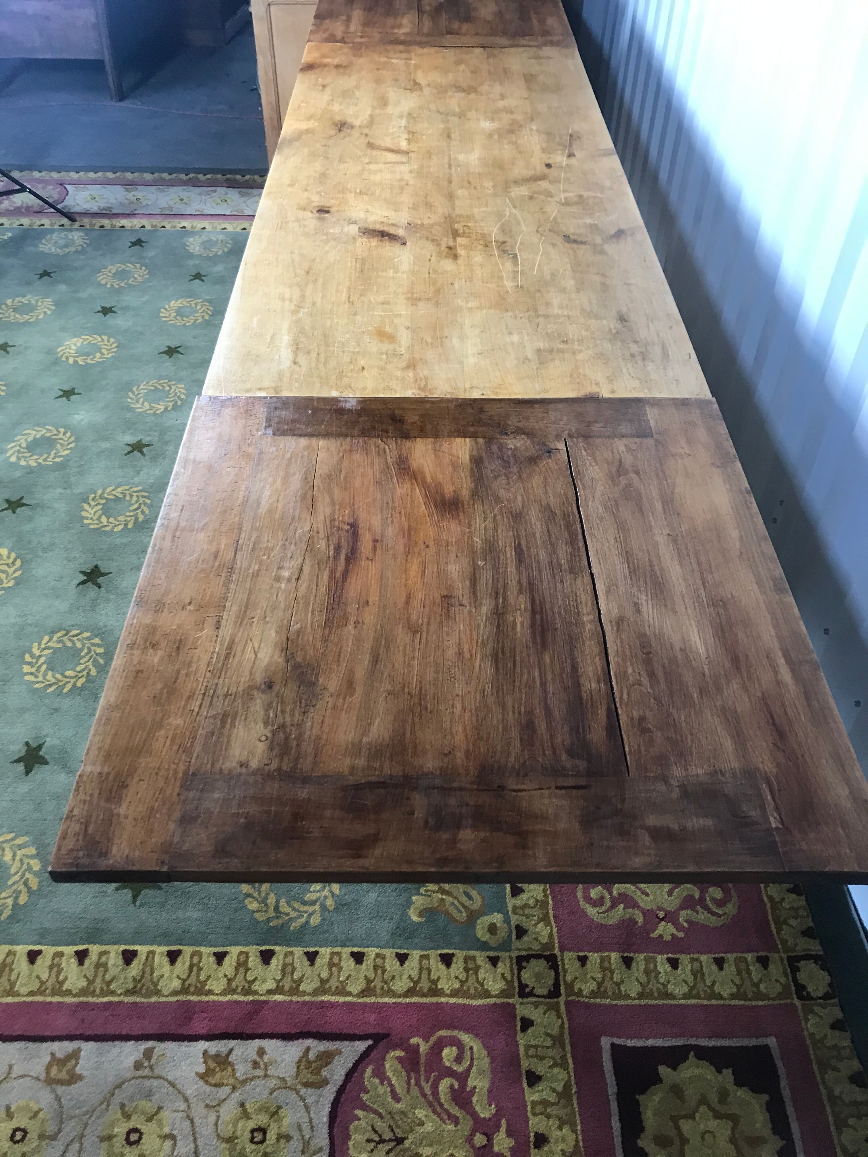 Farm table with built-in extensions 336 cm