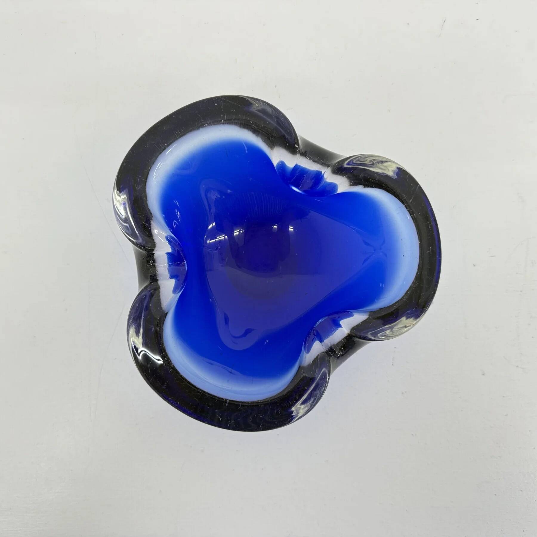 Mid-century design set of 6 blue Murano glass bowls, 1970s