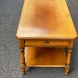 Vintage solid wood coffee table with 2 drawers 1960