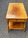 Table basse vintage en bois massif avec 2 tiroirs 1960