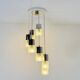 Lampe cascade chromée RDA avec verre bullé