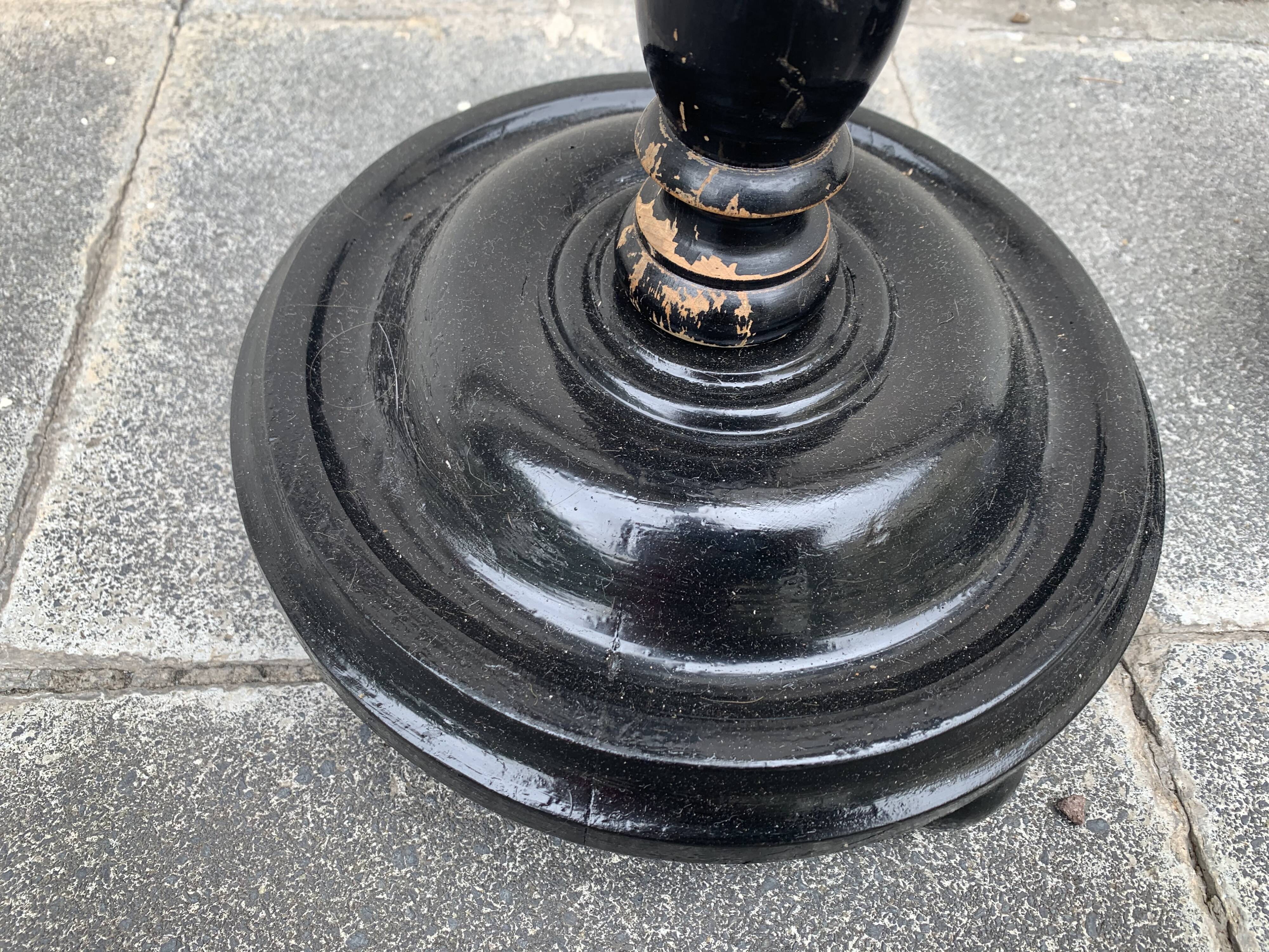 Pair of blackened wooden lampposts Napoleon III