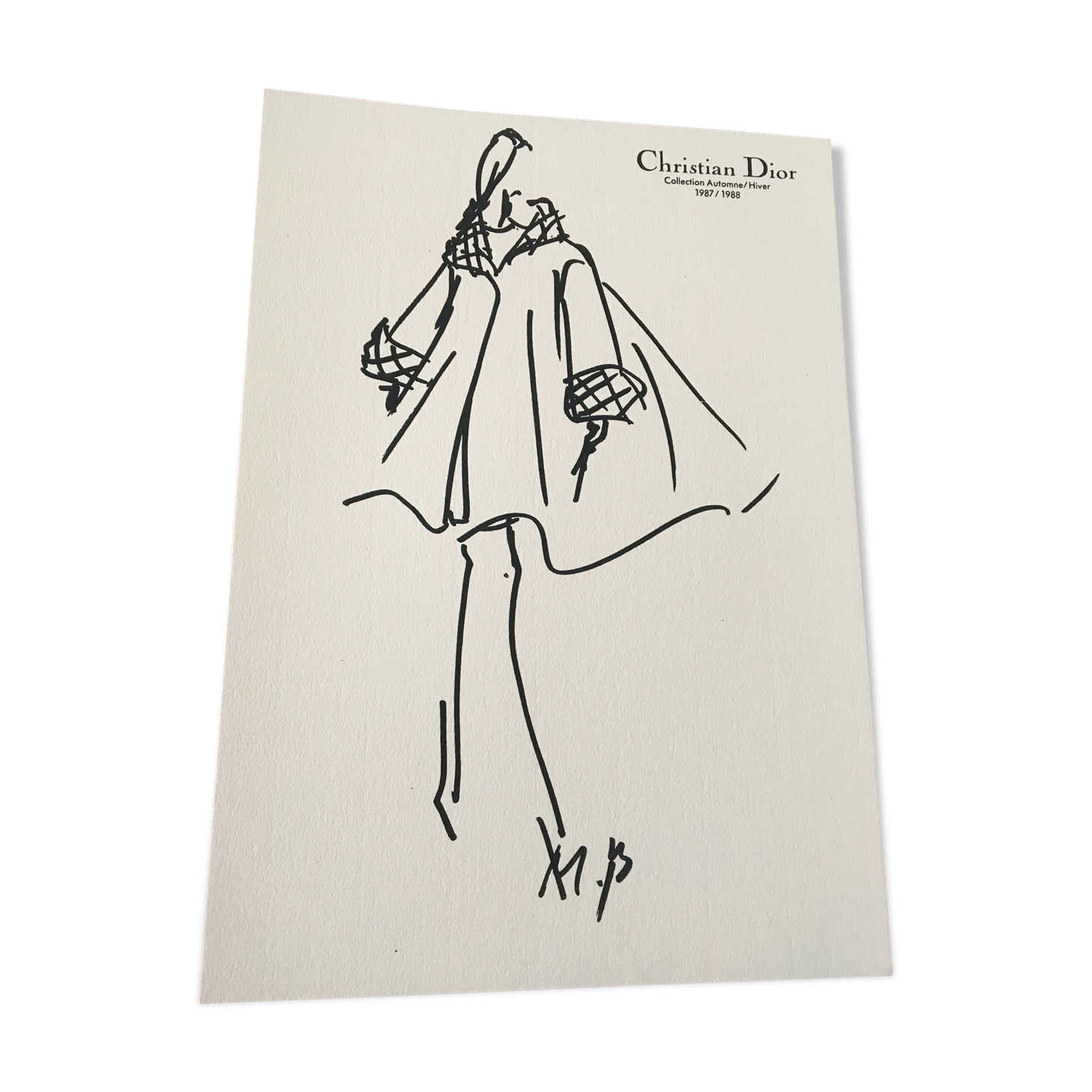 Christian Dior, illustration de mode de presse collection 1987-1988
