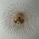 Vintage brass chandelier with crystal tassels cascade