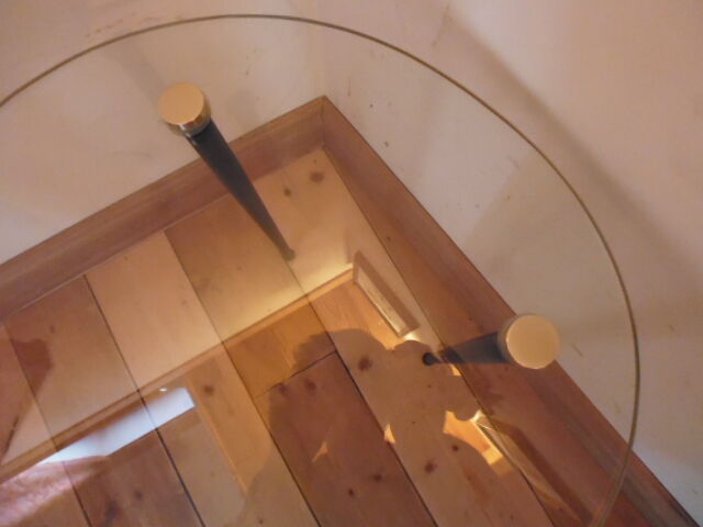 Glass tripod side table