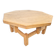 Rustic Brutalist Octagonal Oak Coffee Table by Pierre Chapo, 1960s