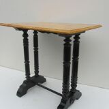 Wooden side table painted in faux marble