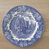 Assiette en faïence anglaise bleue et blanche