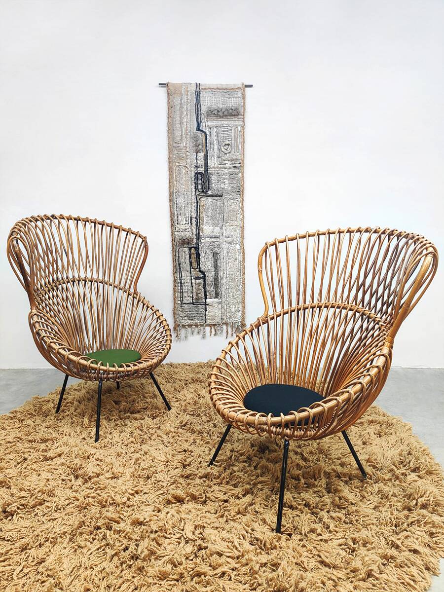 Vintage Dutch design rattan chairs 'Rohe Noordwolde'