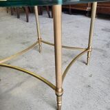 Coffee table round glass tray and brass legs