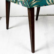 Austrian Thonet armchair from the mid-century with green "Ape" fabric upholstery.