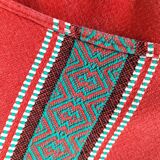 Vintage Basque set: square tablecloth & 7 napkins, 1960s