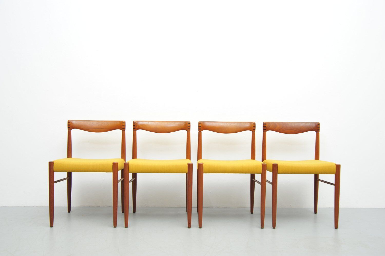 Danish vintage teak dining chairs by HW Klein for Bramin, set of 4