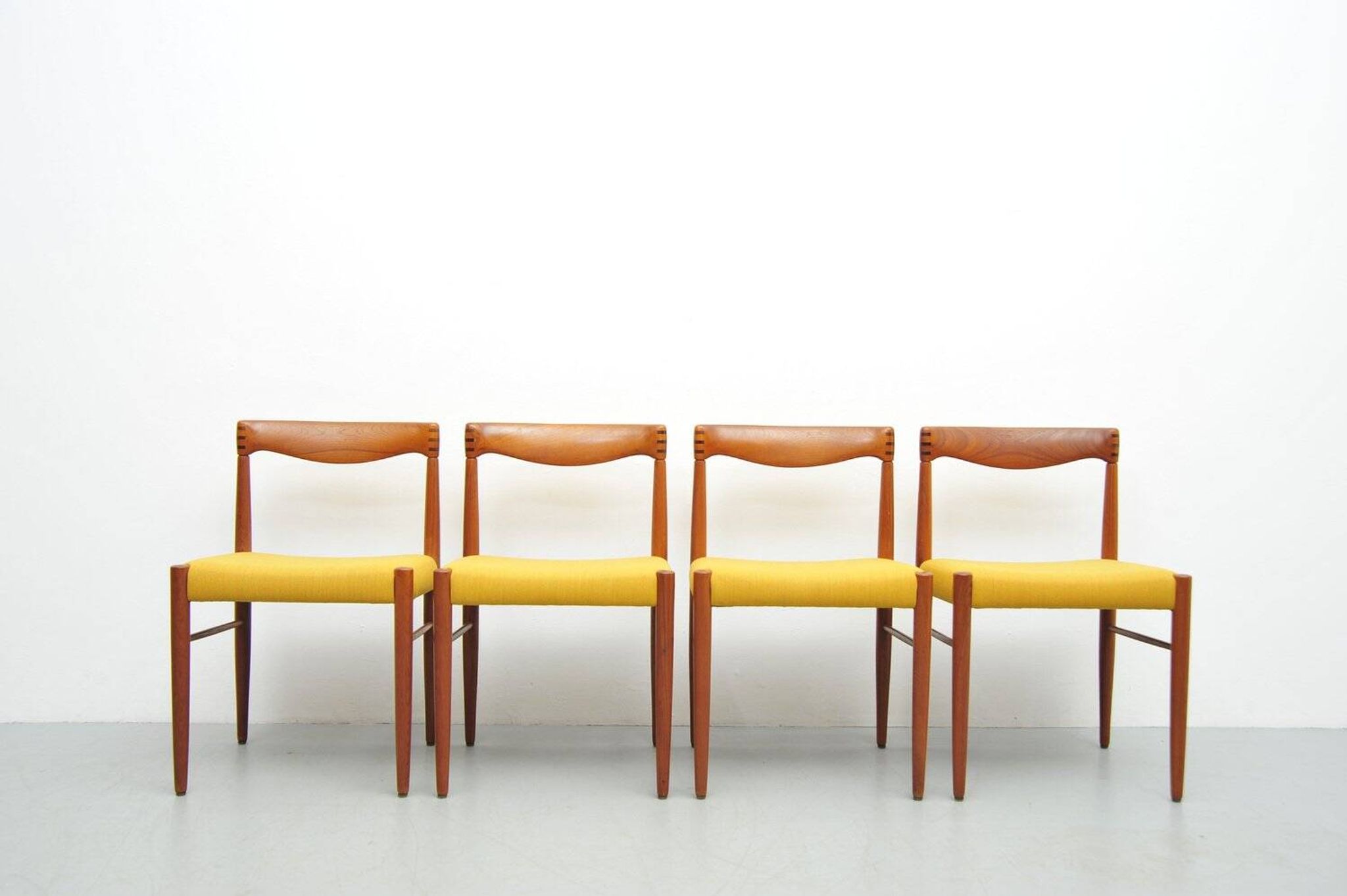 Danish vintage teak dining chairs by HW Klein for Bramin, set of 4