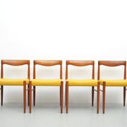 Danish vintage teak dining chairs by HW Klein for Bramin, set of 4