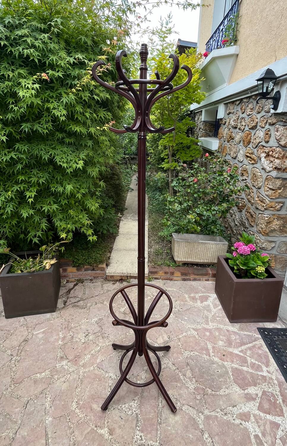 Vintage wooden parrot coat rack