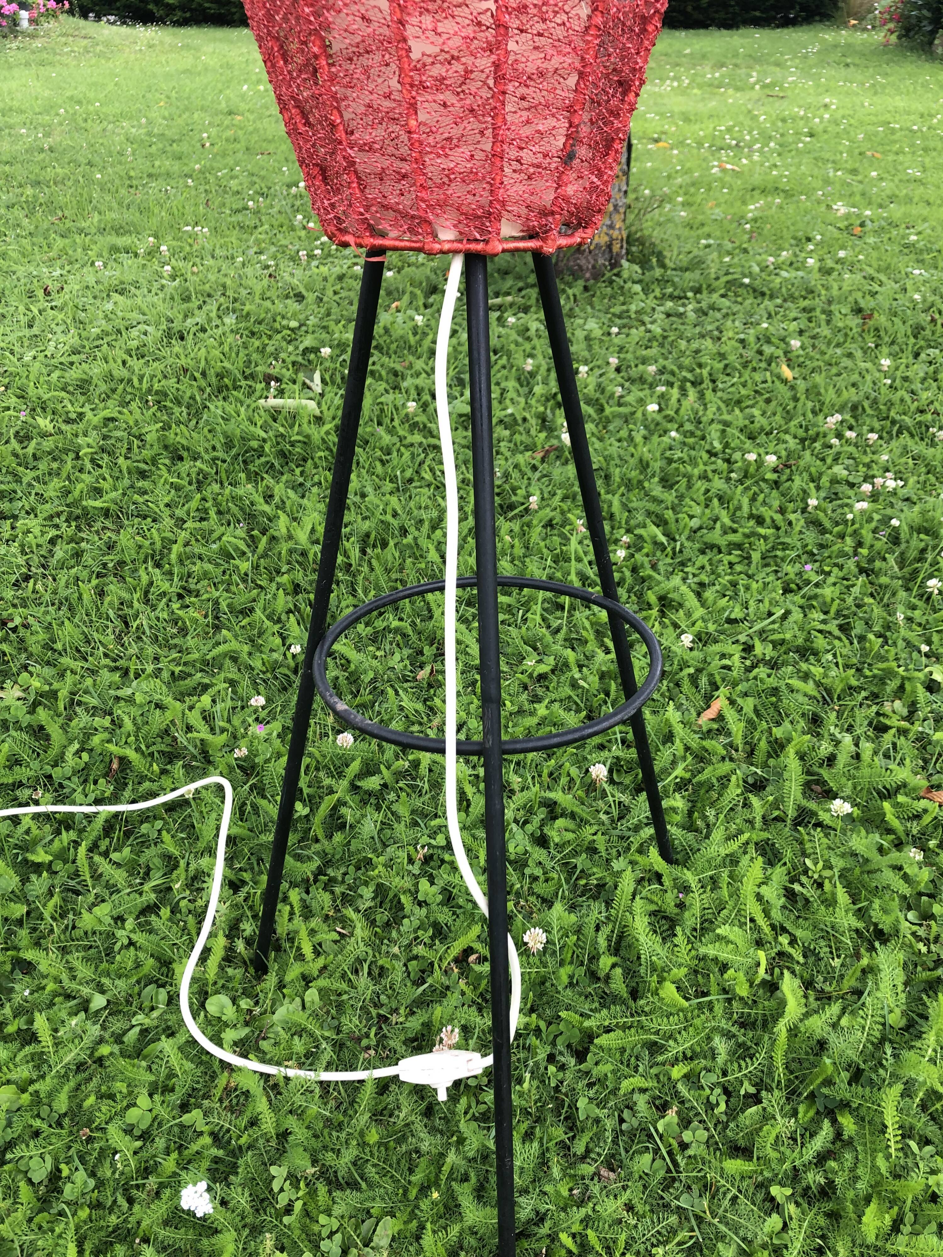 Vintage 1960s tripod floor lamp