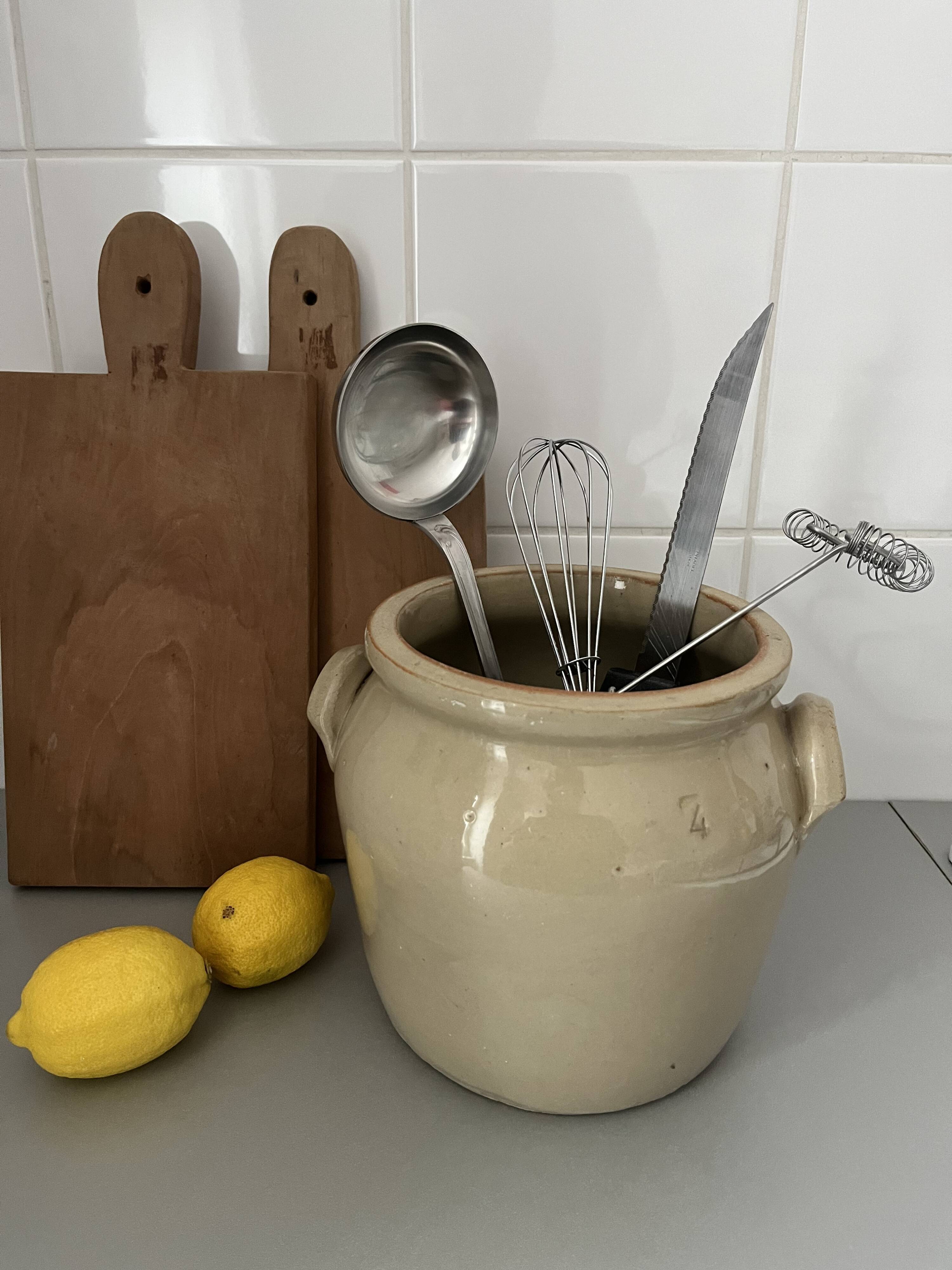 Old Digoin stoneware grease pot