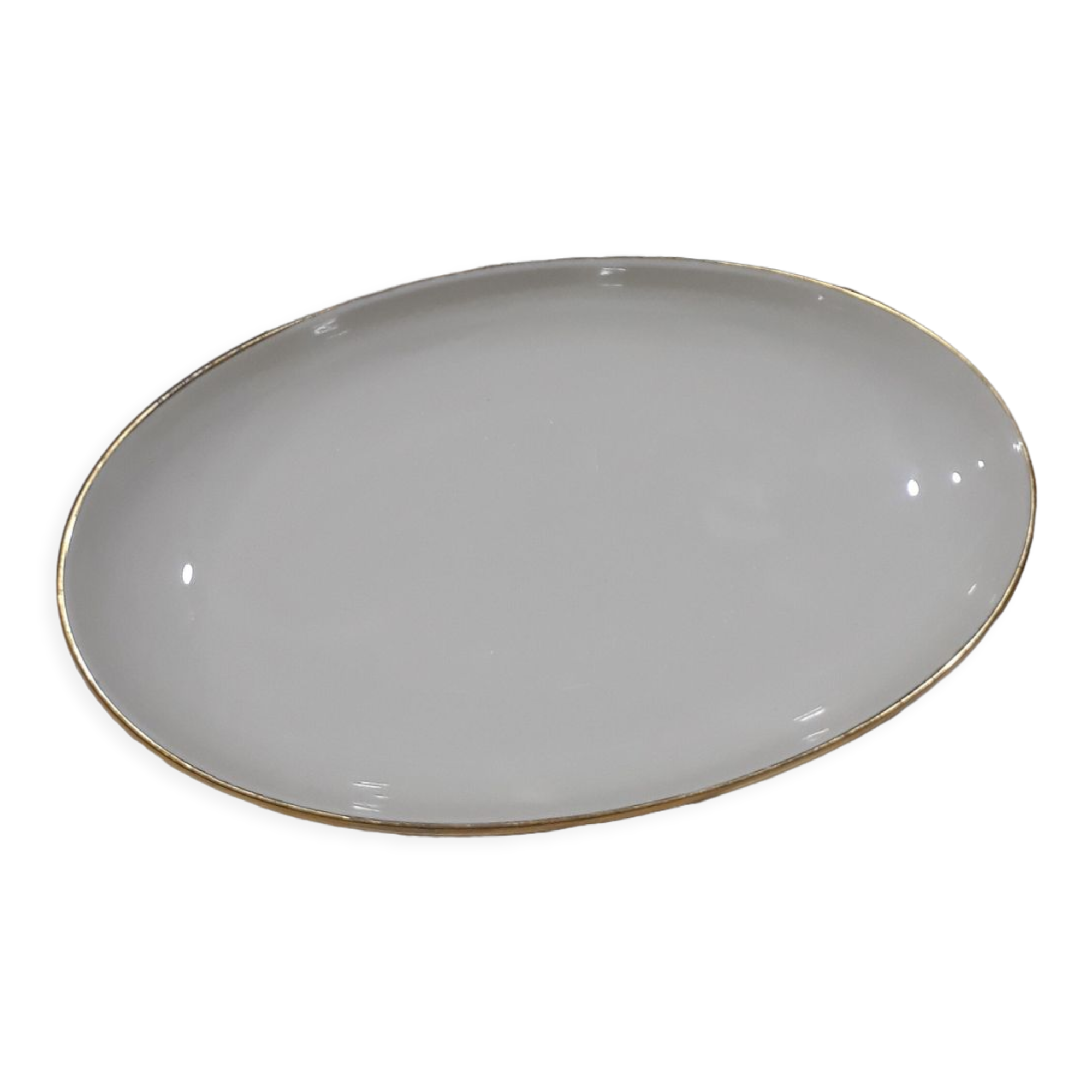 Small oval porcelain dish fürstenberg cream golden edging