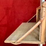 Rattan wall shelf