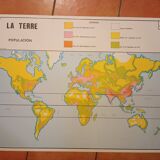 School map: earth climatic zones, vegetation n°3 / earth population n°4
