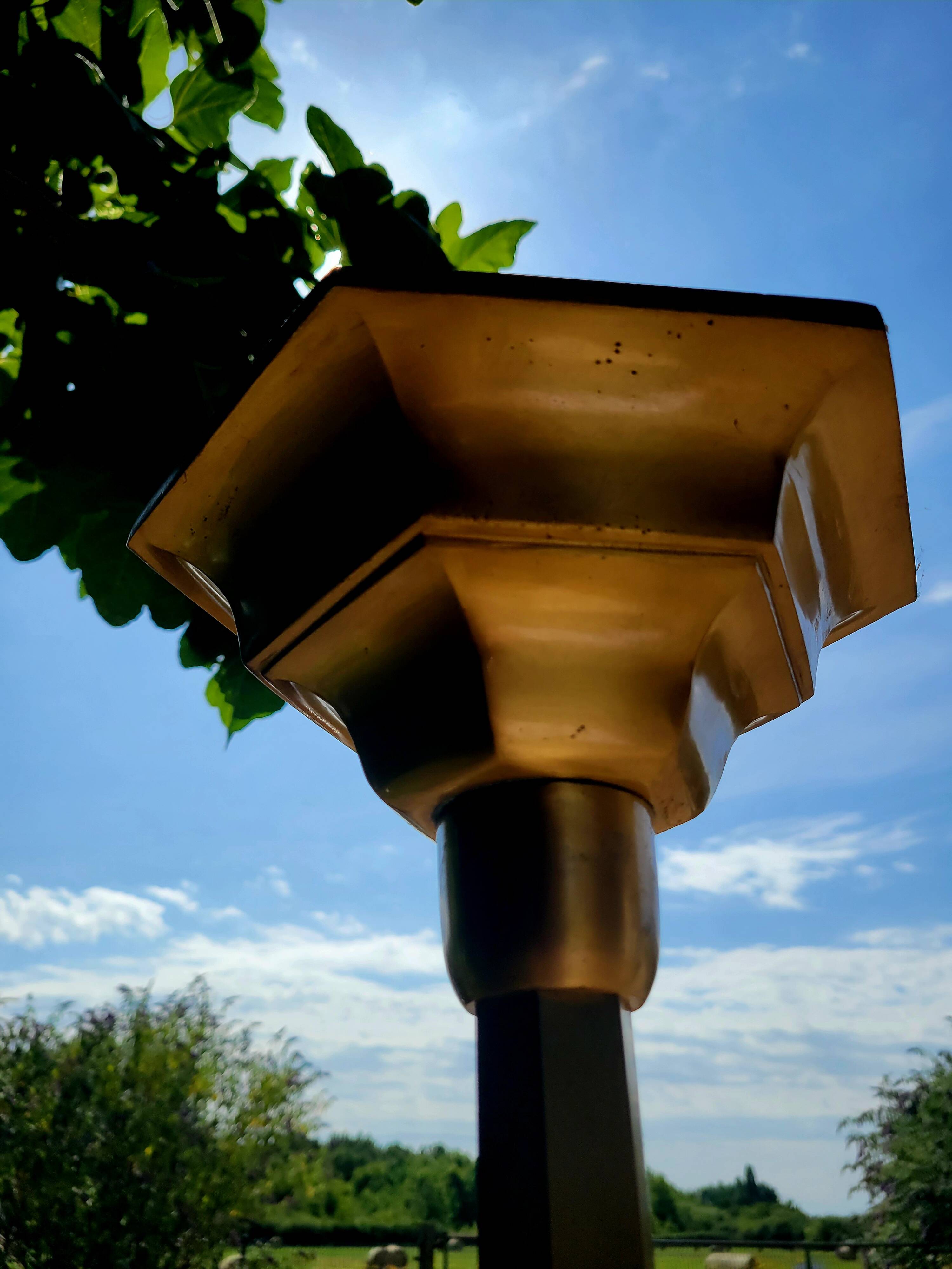 Golden metal floor lamp