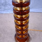 Glass and brass tablelamp from Möllers Armaturfabrik Eskilstuna, Sweden. 1970's.