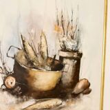 Swedish mid-century oil on canvas "Still Life Composition"