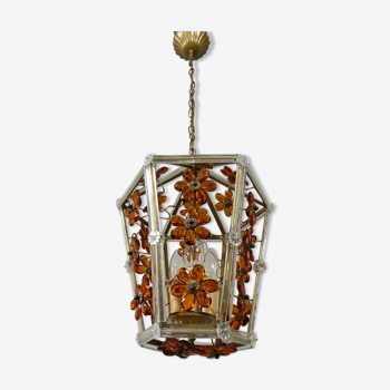 Italian glass flower hanging lamp 1950-60’s