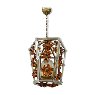 Italian glass flower hanging lamp 1950-60’s