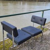 Paire de chaises en skaï design chromé - 1950s