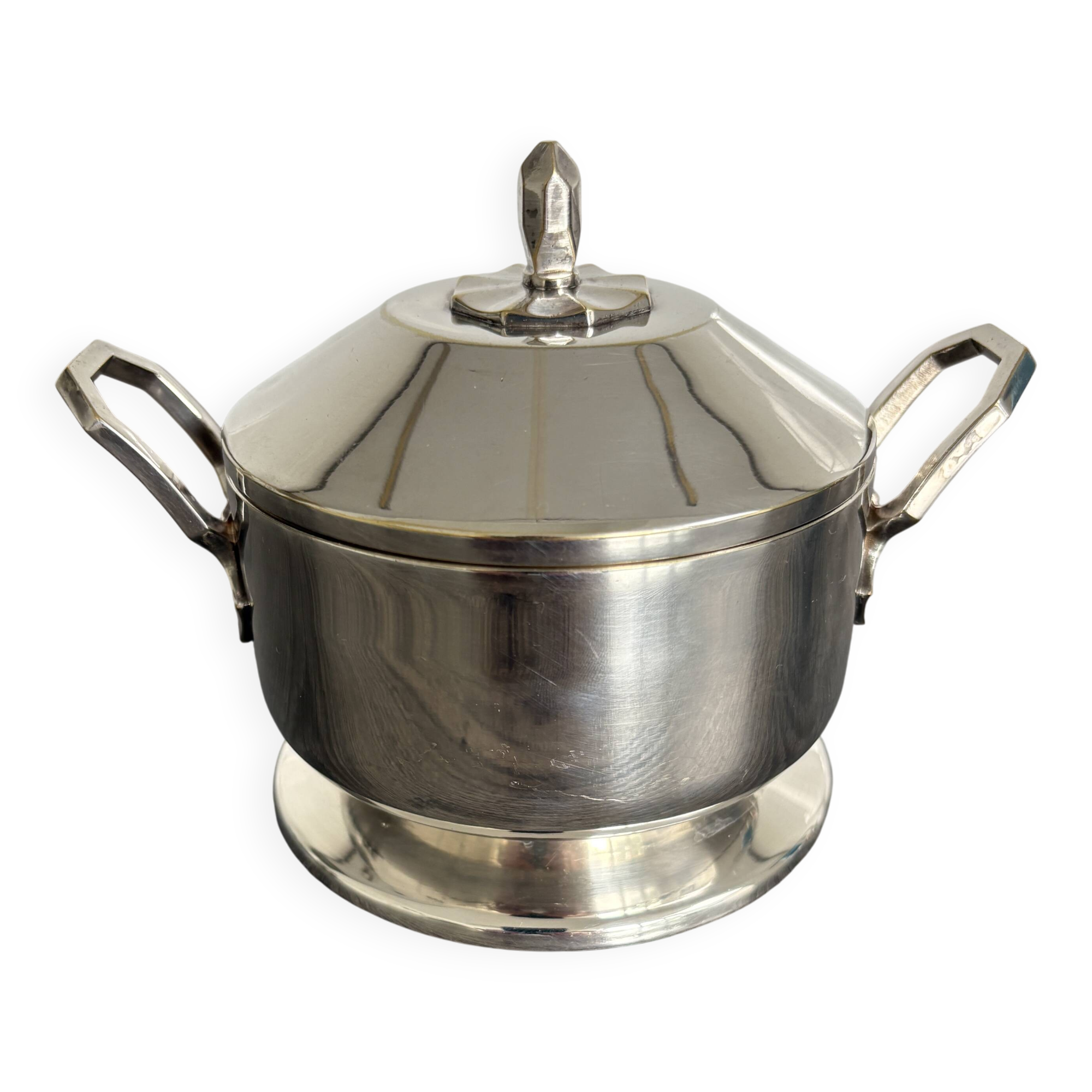 Antique silver-plated sugar bowl
