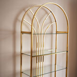 Gold glass and metal shelf