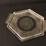 Hexagonal art deco glass top underplate
