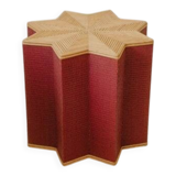 Small star-shaped side table in pink rattan