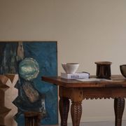 Antique Baroque dining table/desk in oak, Danish cabinetmaker, 19th century.